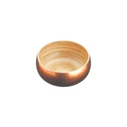 Copper Finish Bamboo Serving Bowl 17cm