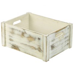 Wooden Crate White Wash Finish 41x30x18cm
