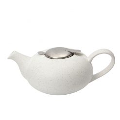 Filter pebble 4cup teapot white + speckles