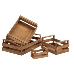 Wood Box / Tray XS Birch Plywood Chocolate