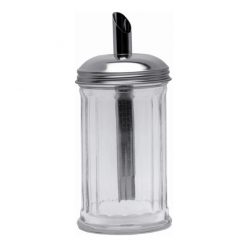 Sugar Pourer Clear Glass Base S/Steel Tube Top