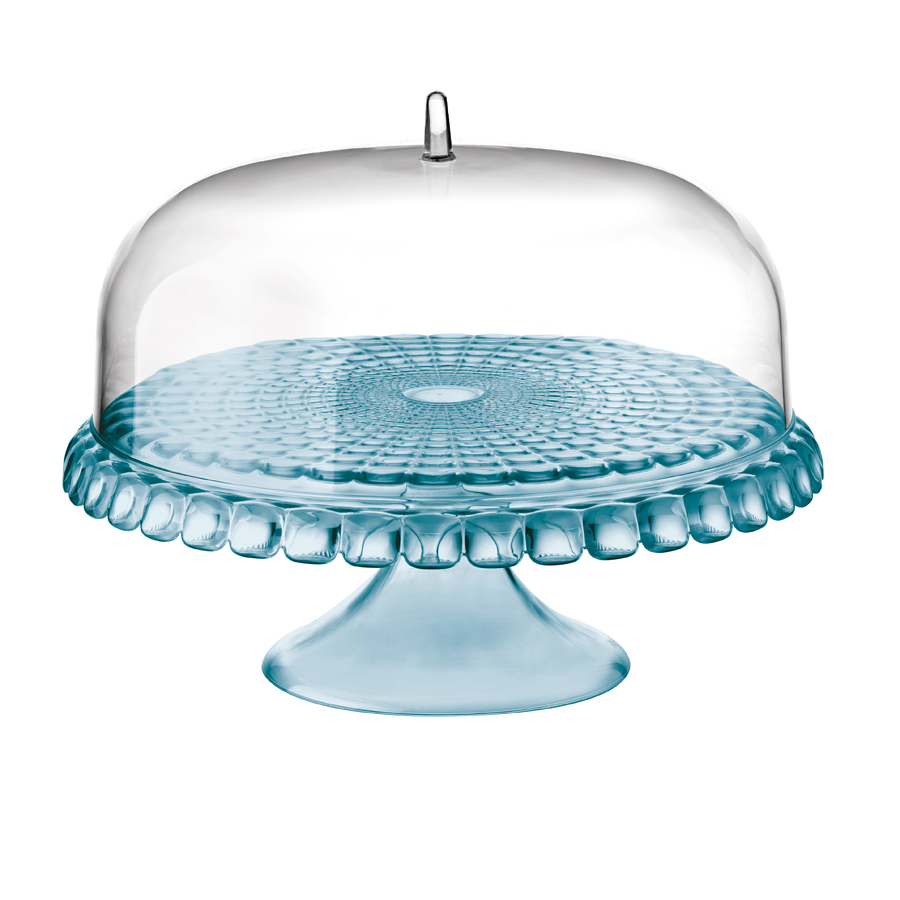 Tiffany Cake Stand With Dome 36 x 28cm Sea Blue 1 Tiffany Cake Stand With Dome 36 x 28cm Sea Blue