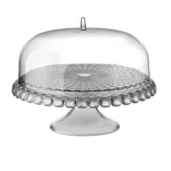 Tiffany Cake Stand With Dome 36 x 28cm Matt Grey