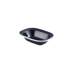 Enamel Pie Dish Black With White Rim 16cm