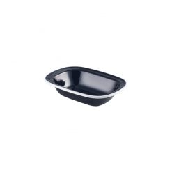 Enamel Pie Dish Black With White Rim 18cm