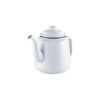 Enamel Teapot White With Blue Rim 1.5l