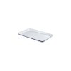 Enamel Tray White With Blue Rim 33.5 x 23.5 x 2.2cm
