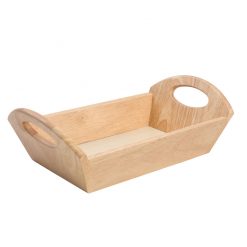 Rect Display Tray 2 Rounded Cut Out Handles Hevea