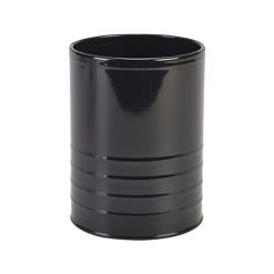 Galvanised Steel Can 11cm Dia x 14.5cm Black