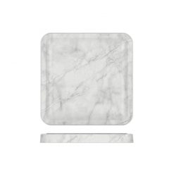 Square White Marble Effect Tray 230x230mm