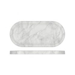 Oval White Marble Effect Tray 320x150mm
