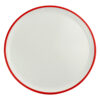 White/Red Melamine Pizza Plate 12.25 inch 310mm