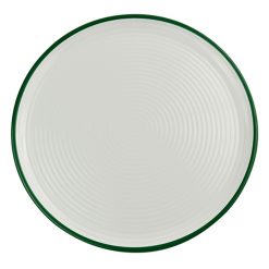 White/Green Melamine Pizza Plate 12.25 inch 310mm