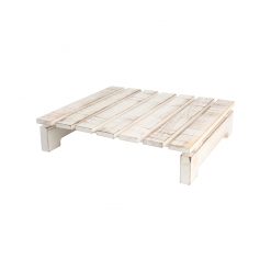 Square Painted Slatted Table Rustic White