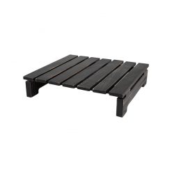 Square Painted Slatted Table Rustic Black