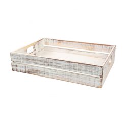 Large Painted Crate Rustic White