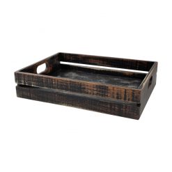 Large Painted Crate Rustic Black