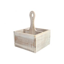 Painted Table Tidy With 4 Compartments White