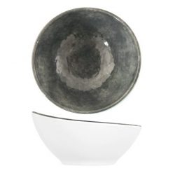 Grey Shakti Stone Melamine Curved Bowl 144x141x70mm