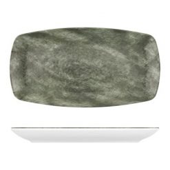 Grey Shakti Stone Melamine Oblong Plate 355x190x25mm