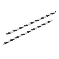 Paper Straw Black Stripe 8 Inches