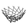 Basket Thatch Round Black 8x3-5/8 Inch