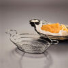 Chrome Oval Wire Basket With Ramekin Holder