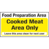 Kitchen Food Safety Cooked Meat Area only