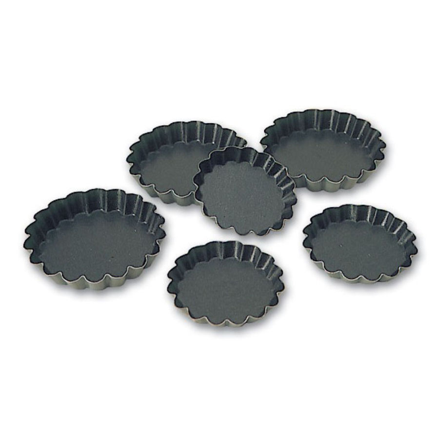 Exopan Fluted Tartlet 8 x1 Exopan Fluted Tartlet 8 x1.2cm Non-Stick Set 25
