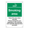 Exterior Sign Smoking Area, Keep Clean & Tidy