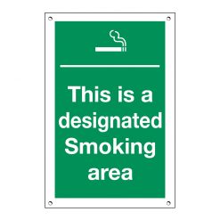 Exterior Sign This Is A Designated Smoking Area
