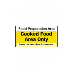 Food Preparation Area Cooked Food Only Notice.