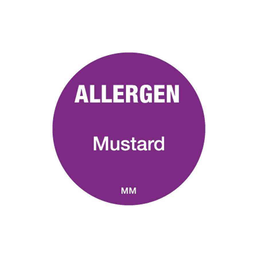 Mustard Allergen Label Roll 2.5cm Dia Pro Catering Equipment