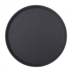 Black Non Slip Tray Round 14 Inch