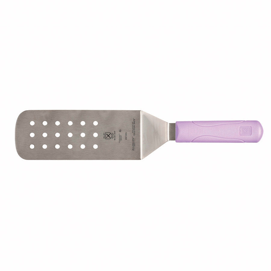 Mercer 8 x 3 inch Perforated Turner Purple Handle 1 Mercer 8 x 3 inch Perforated Turner Purple Handle
