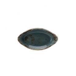 Blue Oval Eared Dish 24.5 x 13.5cm