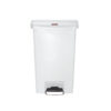 Slim Step-On Bin Front Step 50 ltr White