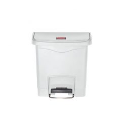 Slim Step-On Bin Front Step 15 ltr White
