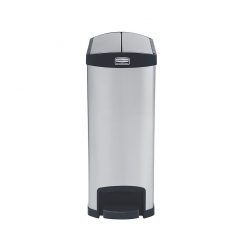 Slim Step-On Bin End Step S/S 50 ltr Black Trim