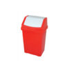 50l Plastic Swing Top Bin Red