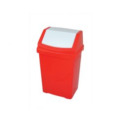 50l Plastic Swing Top Bin Red