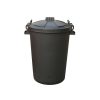 Stacking Bin With Clip On Lid Black 85ltr