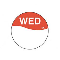 Daymark label Wednesday Permanent Round 1.9cm
