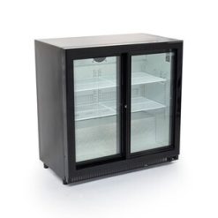 Arctica Bar & Display Bottle Cooler - 2 Sliding Doors - Black