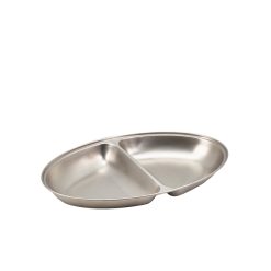 GenWare Stainless Steel Two Division Oval Vegetable Dish 30cm/ 12"