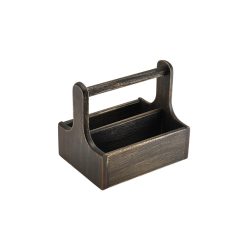 Medium Black Wooden Table Caddy