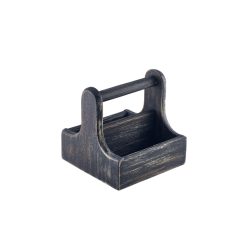 Small Black Wooden Table Caddy