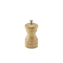 Genware Light Wood Salt Or Pepper Grinder 10cm
