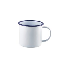 Enamel Mug White with Blue Rim 36cl/ 12.5oz