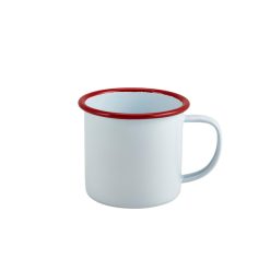 Enamel Mug White with Red Rim 36cl/ 12.5oz